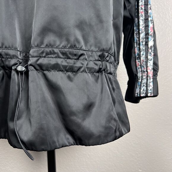 RARE Adidas Originals Sz 8/UK12 Windbreaker Long Sleeve 1/2 Zip 3-Stripes Black - Picture 5 of 12